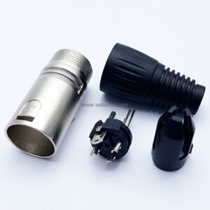 ปลั๊ก XLR เหล็ก ท้ายพลาสติก