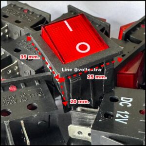 สวิตช์ไฟรถยนต์ 12V สีแดง