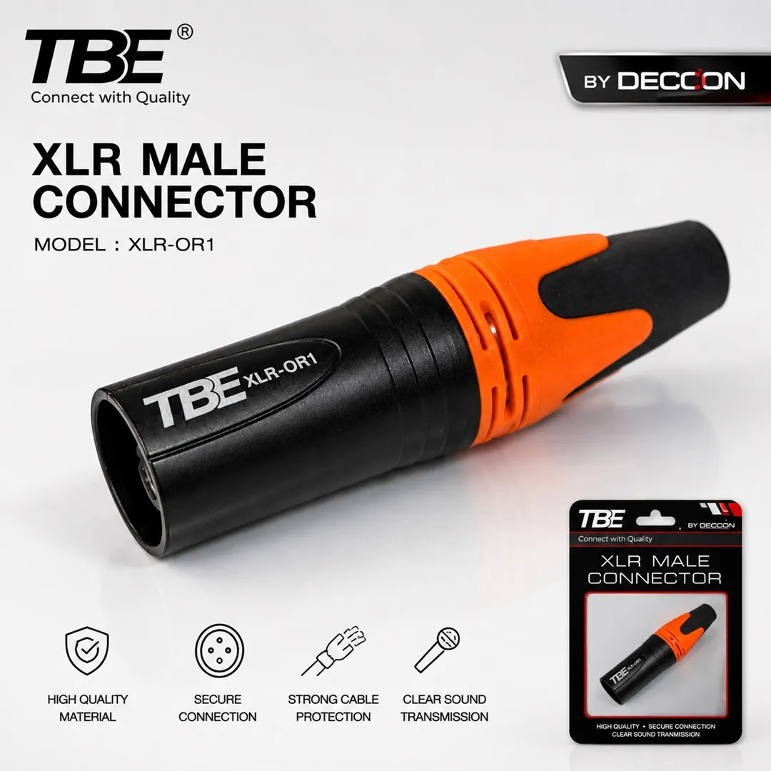 แจ็ค XLR ตัวเมีย 3 ขา TBE XLR-OR1 สีส้ม