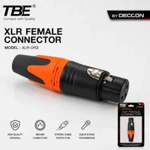 แจ็ค XLR ตัวเมีย 3 ขา TBE XLR-OR1 สีส้ม